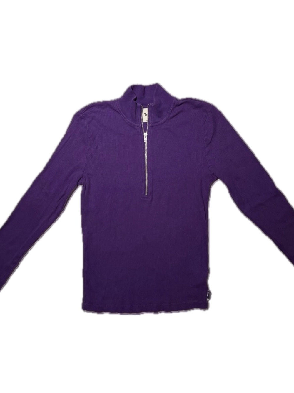 TNA Aritzia Purple Half Zip Long Sleeve Top Mock Neck M